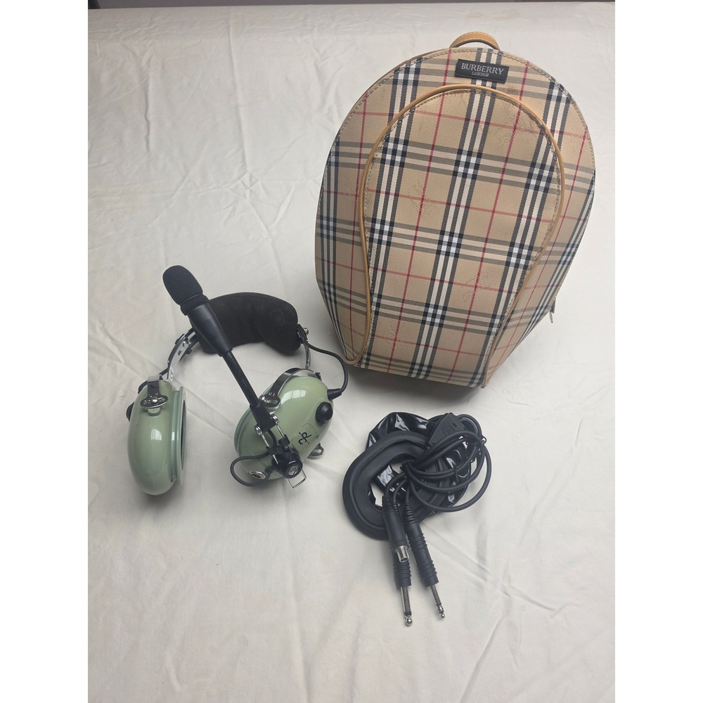David Clark H10-60 Aviation Headset & Burberry Nova Check Bag Set Green